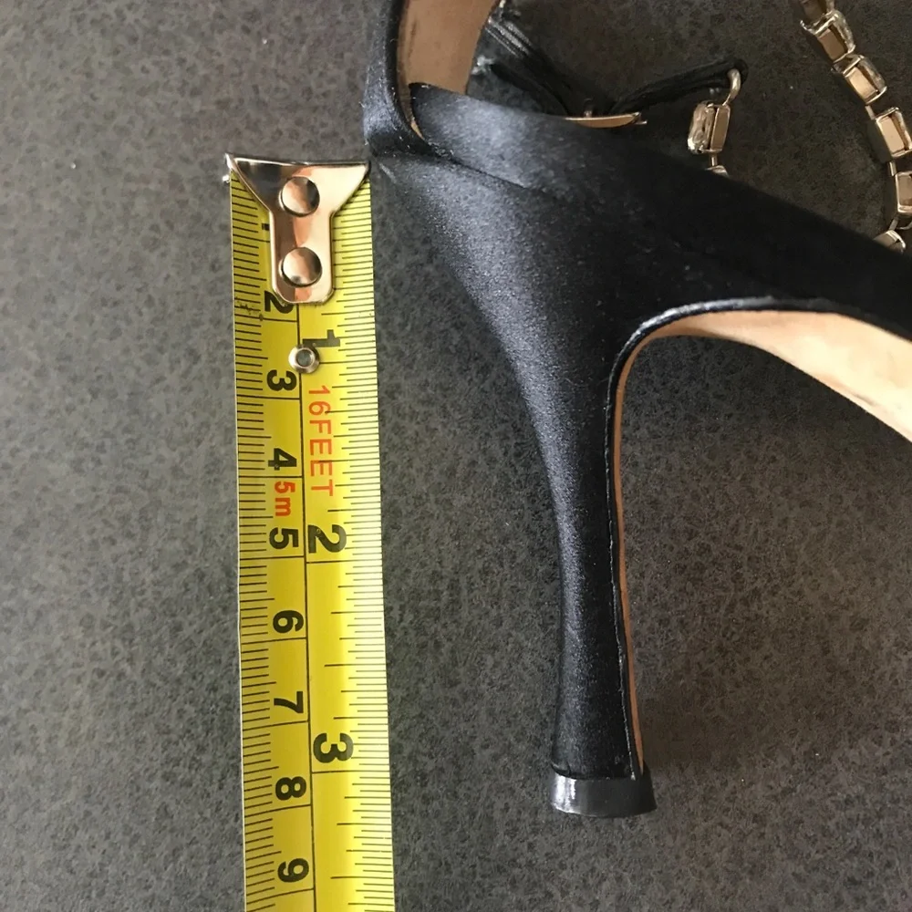 Manolo Blahnik Black Heels with Silver Accents - Picture 6 of 8